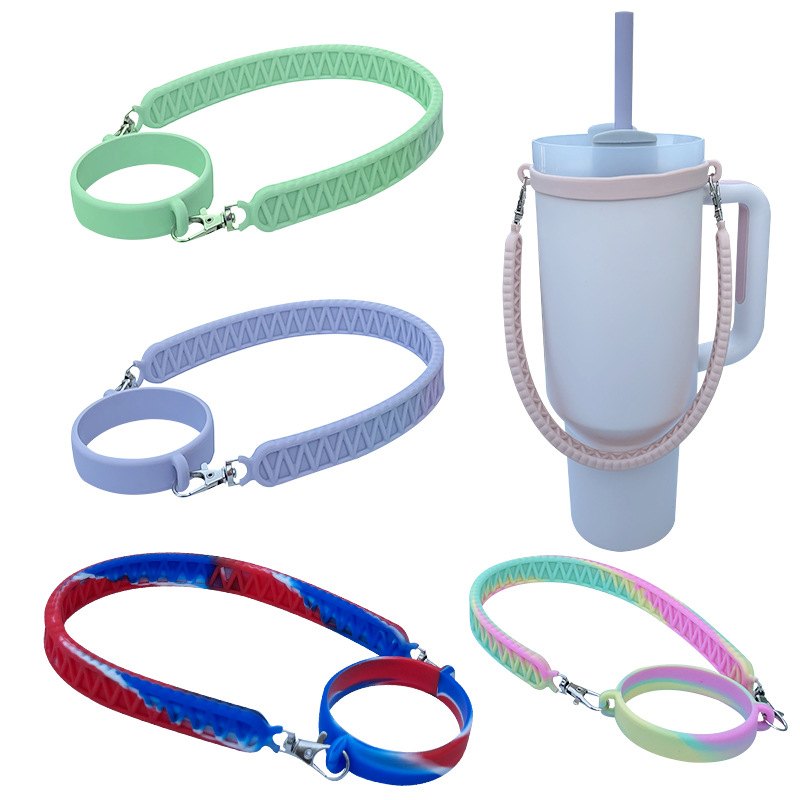 Custom silicone carry straps with metal hardware